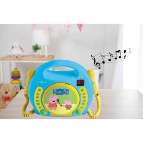 Lecteur CD Karaoké Peppa Pig avec 2 microphones - LEXIBOOK