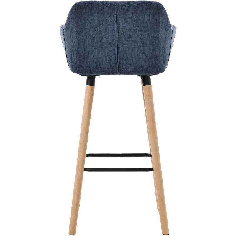 Tabouret de bar en tissu Grant bleu foncé