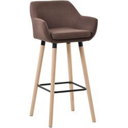 Tabouret de bar Grant tissu café