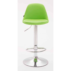 Lot de 2 tabourets de bar Kiel entièrement rembourrés en similicuir chromé vert
