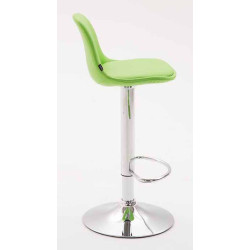 Lot de 2 tabourets de bar Kiel entièrement rembourrés en similicuir chromé vert