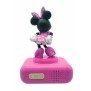 Réveil digital Minnie 3D avec veilleuse lumineuse et effets sonores - LEXIBOOK - Pile - Rose et noir