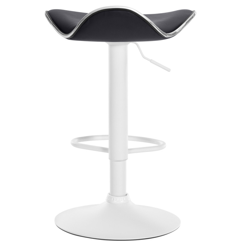 Tabouret de bar Shanghai, similicuir, blanc noir