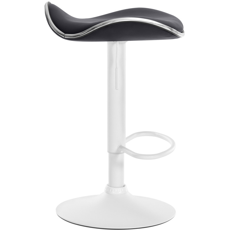 Tabouret de bar Shanghai, similicuir, blanc/noir