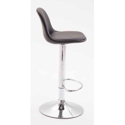 Lot de 2 tabourets de bar Kiel entièrement rembourrés en similicuir chromé noir