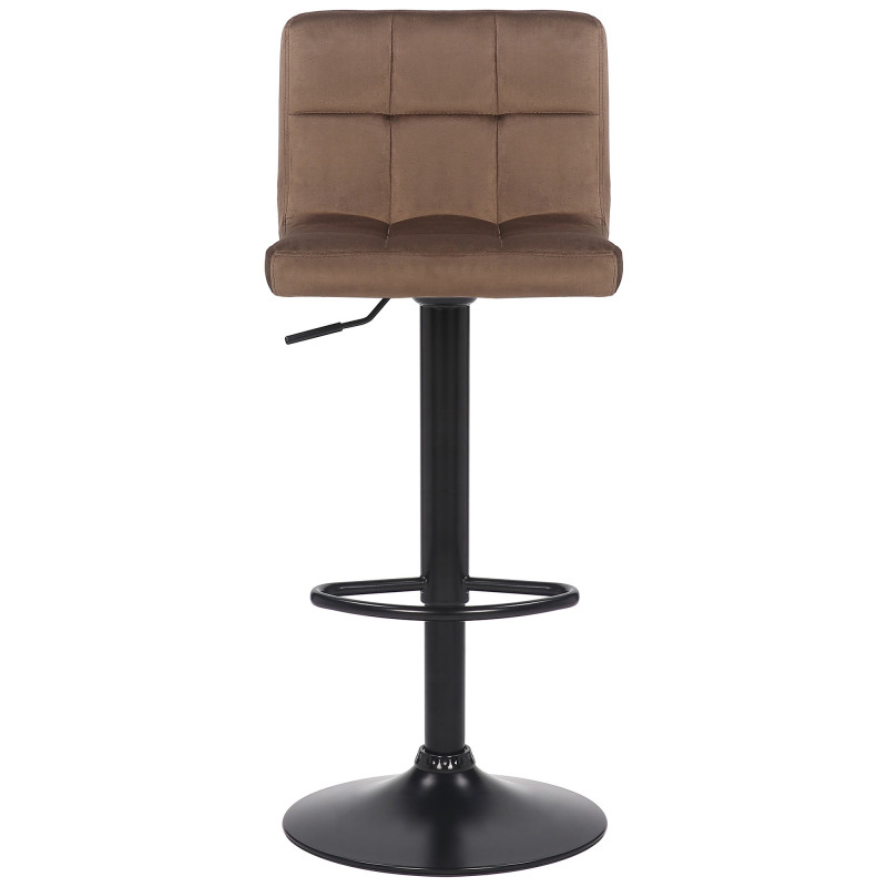 Ensemble de 4 tabourets de bar Feni en velours brun