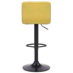 Lot de 4 tabourets de bar Feni en velours jaune