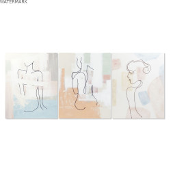 Cadre DKD Home Decor 80 x 3,7 x 100 cm Abstrait Moderne (3 Pièces)