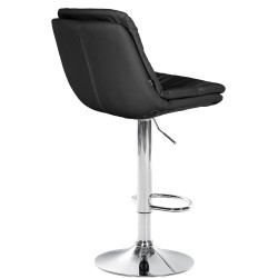 Tabouret de bar Laurel, similicuir, noir chromé