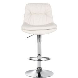 Tabouret de bar Laurel, similicuir, chromé blanc