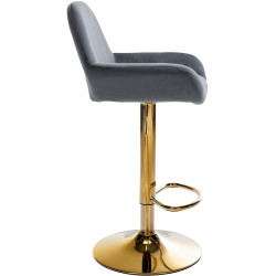 Lot de 2 tabourets de bar Braga en velours doré