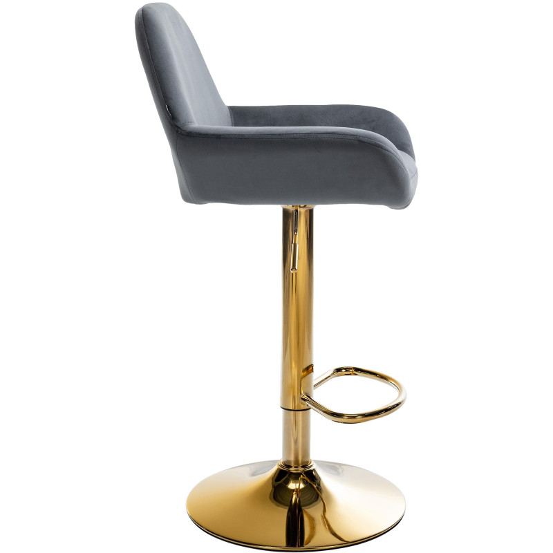 Lot de 2 tabourets de bar Braga en velours doré