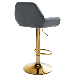 Lot de 2 tabourets de bar Braga en velours doré
