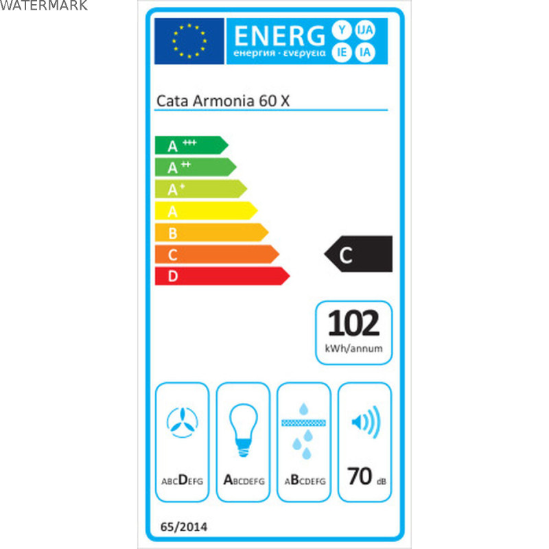 Hotte standard Cata ARMONIA 60X Acier 275 W
