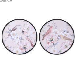 Cadre DKD Home Decor Romantique Oiseaux 70 x 3 x 70 cm (2 Unités)
