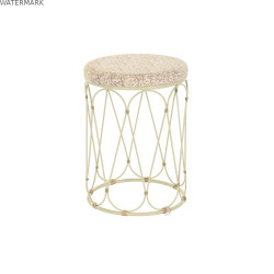 Table d'appoint DKD Home Decor Naturel Métal Crème Rotin (35 x 35 x 49 cm)