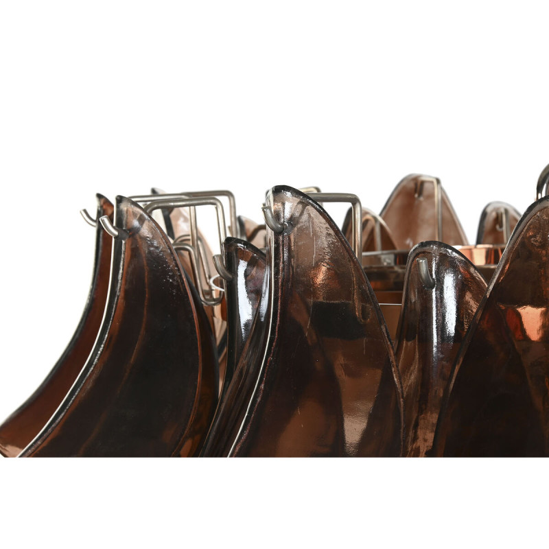 Suspension Home ESPRIT Marron Argenté Verre Acier 25 W 80 x 80 x 80 cm