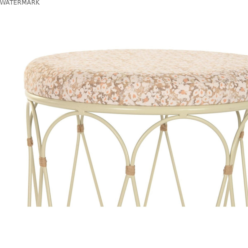 Table d'appoint DKD Home Decor Naturel Métal Crème Rotin (35 x 35 x 49 cm)