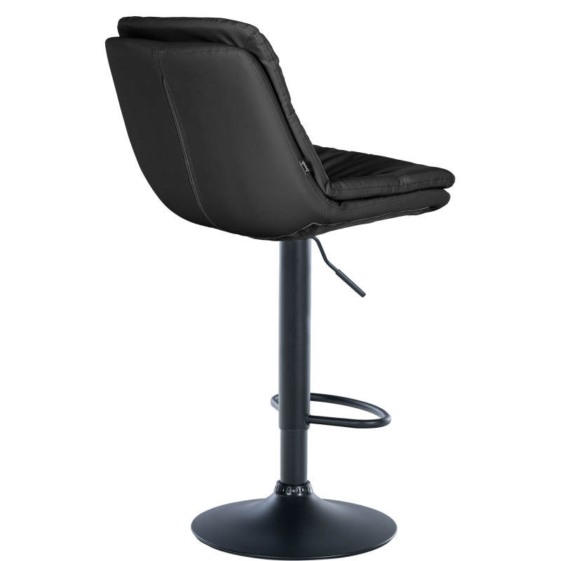 Tabouret de bar Laurel, similicuir noir