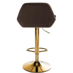 Tabouret de bar Braga en velours doré