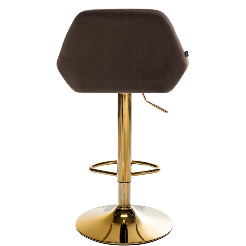 Tabouret de bar Braga en velours doré