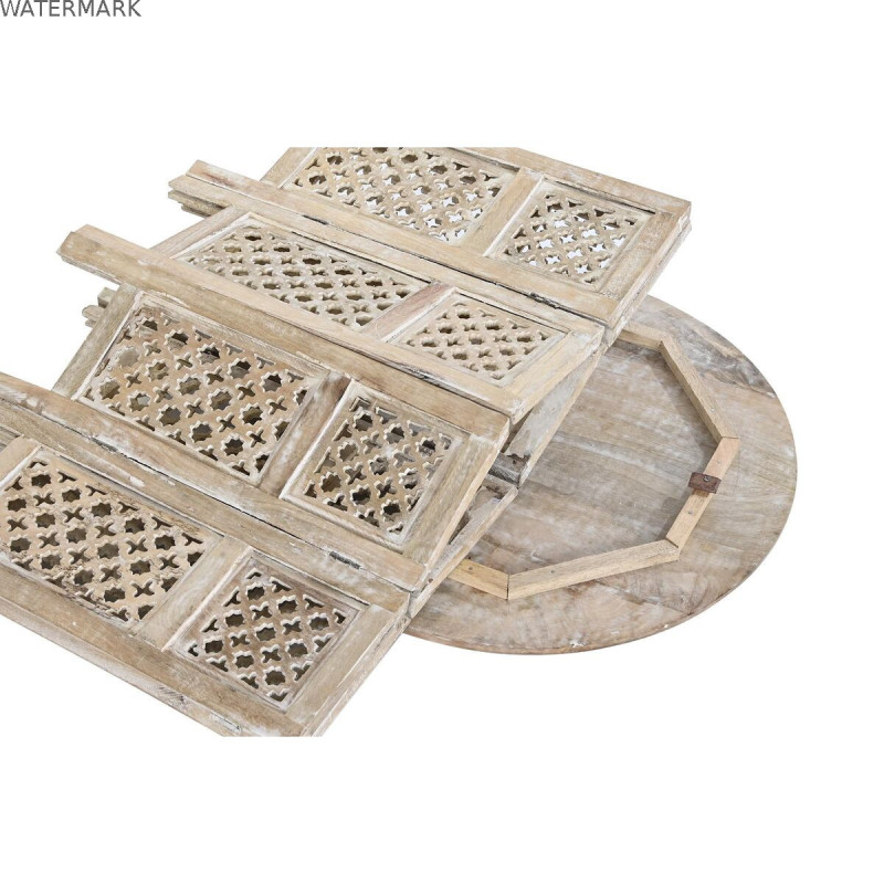 Table d'appoint DKD Home Decor Blanc Marron Bois de manguier 53 x 53 x 53 cm