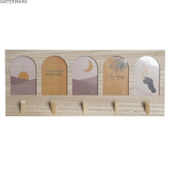 Porte-manteau DKD Home Decor 56 x 5 x 23,5 cm Naturel Multicouleur Bois MDF Boho