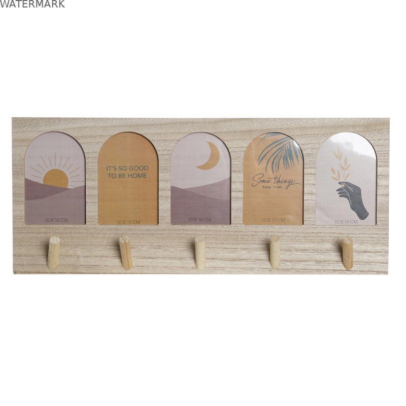 Porte-manteau DKD Home Decor 56 x 5 x 23,5 cm Naturel Multicouleur Bois MDF Boho Porte-manteau DKD Home Decor 56 x 5 x 23,5 cm Naturel Multicouleur Bois MDF Boho