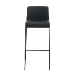 Lot de 2 tabourets de bar Hoover, en tissu, piètement à 4 pieds, noirs gris foncé