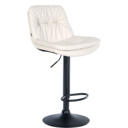 Tabouret de bar Laurel, similicuir noir blanc