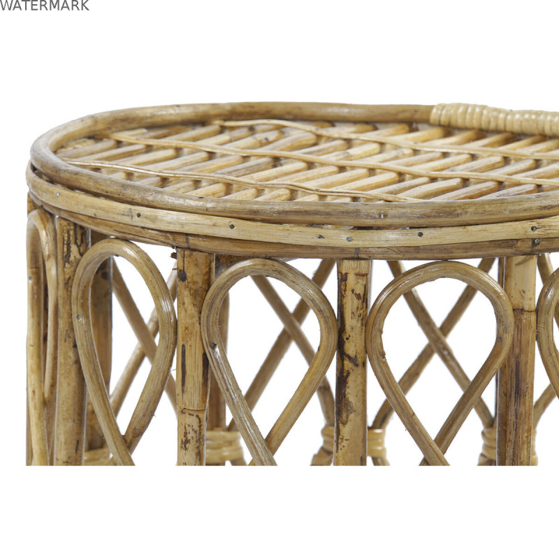 Jeu de 3 tables DKD Home Decor 39 x 39 x 41 cm Naturel osier