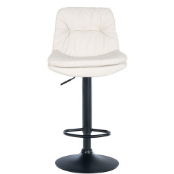 Tabouret de bar Laurel, similicuir noir blanc