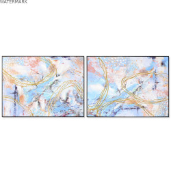 Cadre DKD Home Decor 122 x 4,5 x 92 cm Abstrait Moderne (2 Unités)