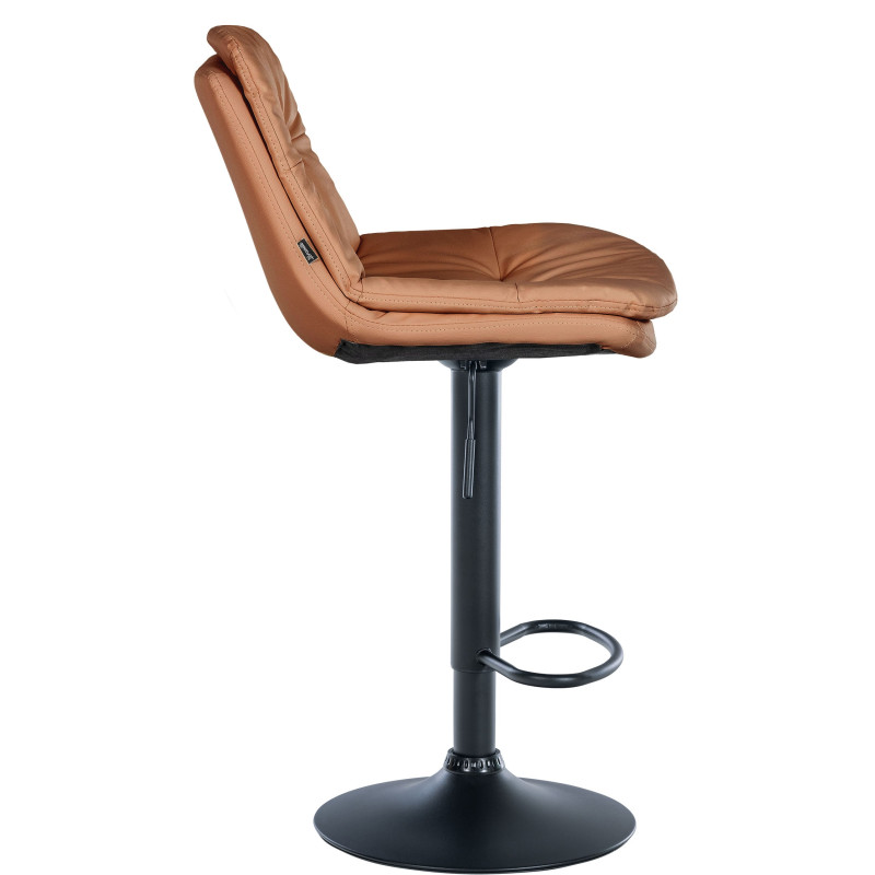 Tabouret de bar Laurel, similicuir noir brun clair