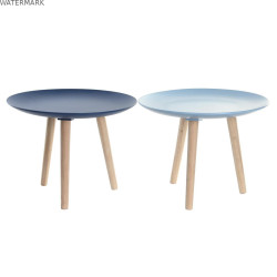 Table d'appoint DKD Home Decor 44 x 44 x 35 cm Bleu Marron Bleu ciel Pin Bois MDF (2 Unités)