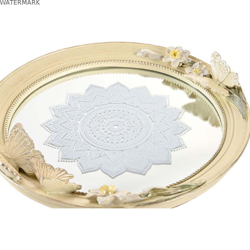 Centre de Table DKD Home Decor 24 x 22,6 x 18 cm Beige Papillons