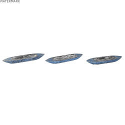 Centre de Table DKD Home Decor 80 x 18,5 x 7 cm Bleu Blanc Blue marine méditerranéen (3 Pièces)