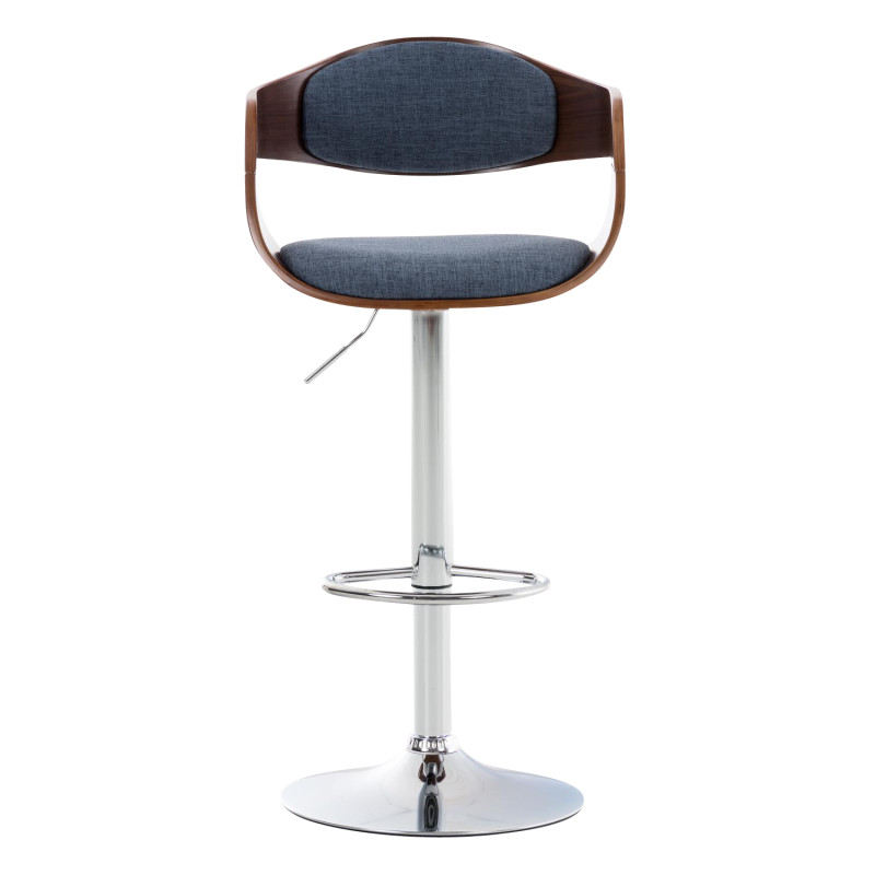 Tabouret de bar en tissu Kingston C noyer/bleu