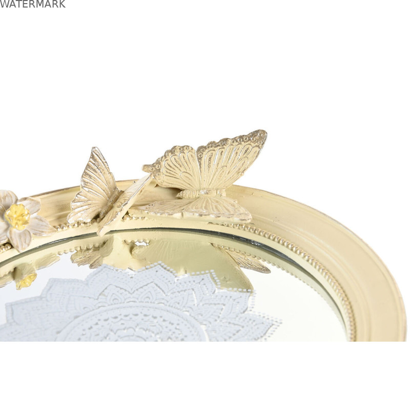 Centre de Table DKD Home Decor 24 x 22,6 x 18 cm Beige Papillons