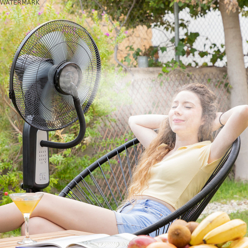 Ventilateur Brumisateur sur Pied avec Commande à Distance InnovaGoods Mistinn Noir 90 W 2,8 L