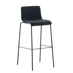 2 Sgabelli Alti HOVER in Tessuto nero,nero