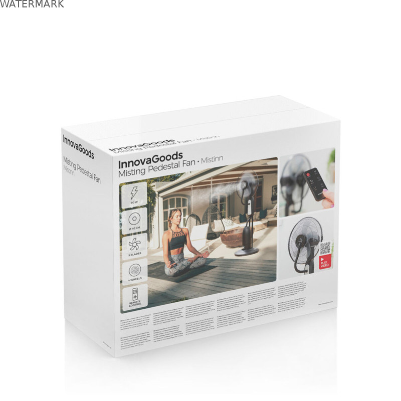 Ventilateur Brumisateur sur Pied avec Commande à Distance InnovaGoods Mistinn Noir 90 W 2,8 L