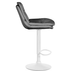 Tabouret de bar Laurel, similicuir, blanc gris