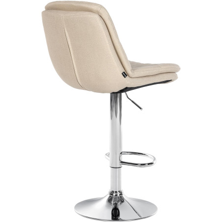 Tabouret de bar Laurel, tissu, chrome crème