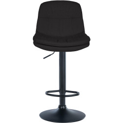 Tabouret de bar Laurel, tissu noir noir