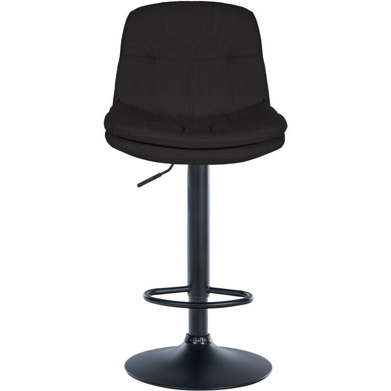 Tabouret de bar Laurel, tissu noir noir