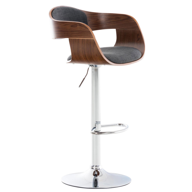 Tabouret de bar en tissu Kingston C noyer/gris foncé