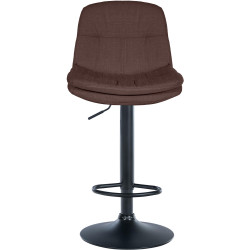 Tabouret de bar Laurel tissu noir marron