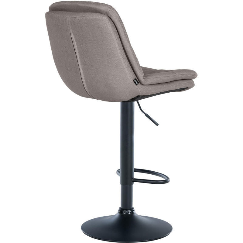 Tabouret de bar Laurel tissu noir gris