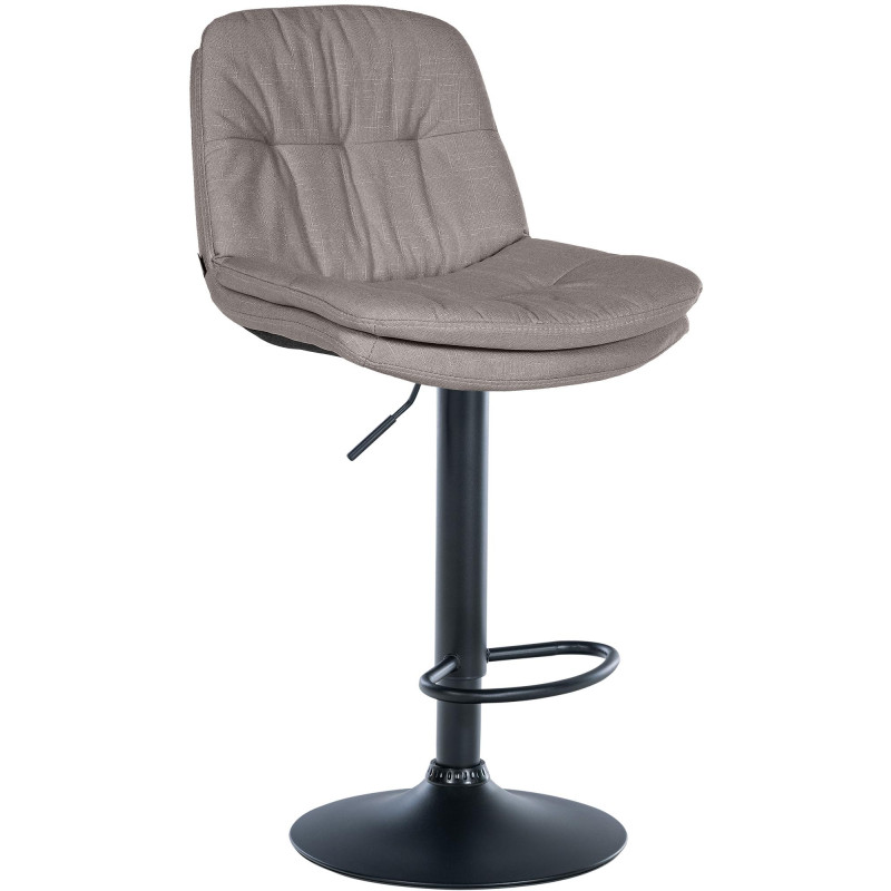 Tabouret de bar Laurel tissu noir gris